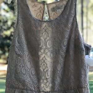 LC Lauren Conrad Runway Jumpsuit Blue Lace 12